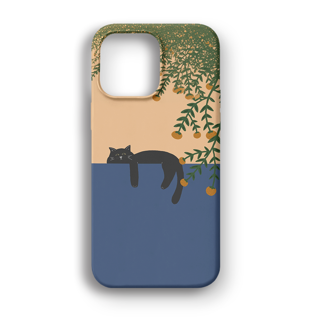 Lazy Black Cat - Lüks Kadife İç Kaplamalı Koruyucu Kılıf (K 101)