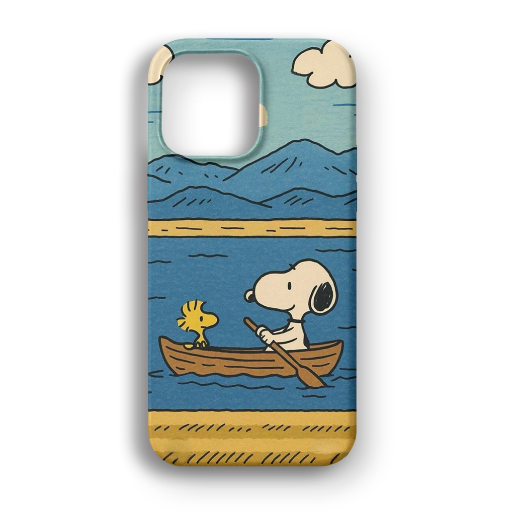 Snoopy & Woodstock Boat - Lüks Kadife İç Kaplamalı Koruyucu Kılıf (K 106)
