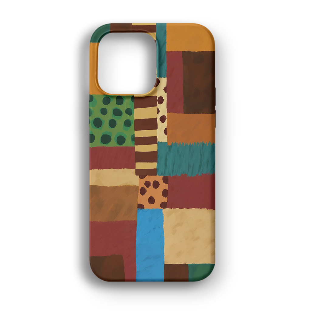 Colorful Patchwork Mosaic - Lüks Kadife İç Kaplamalı Koruyucu Kılıf (K 108)
