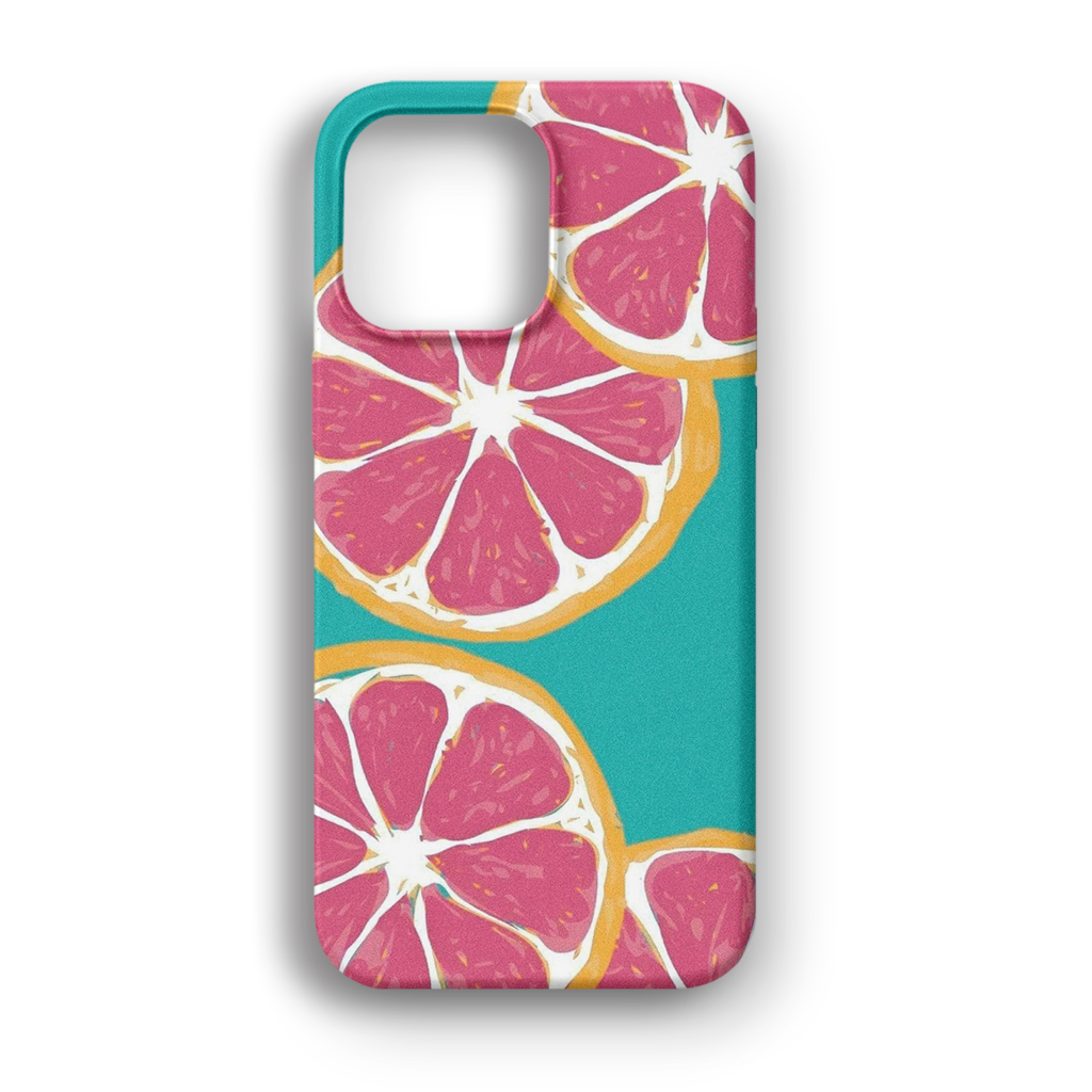 Pink Grapefruit Slice - Lüks Kadife İç Kaplamalı Koruyucu Kılıf (K 125)
