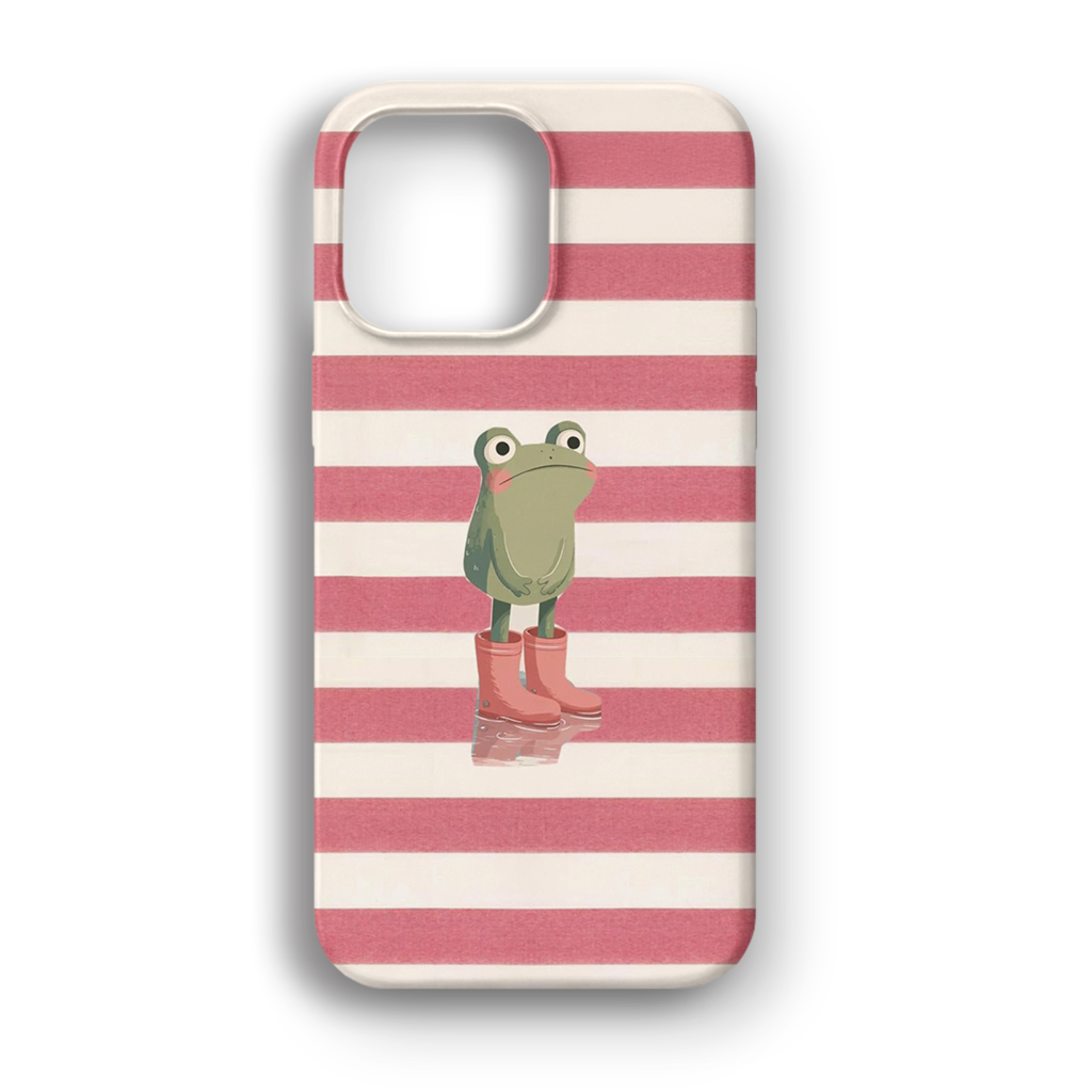 Frog in Rain Boots - Lüks Kadife İç Kaplamalı Koruyucu Kılıf (K 143)