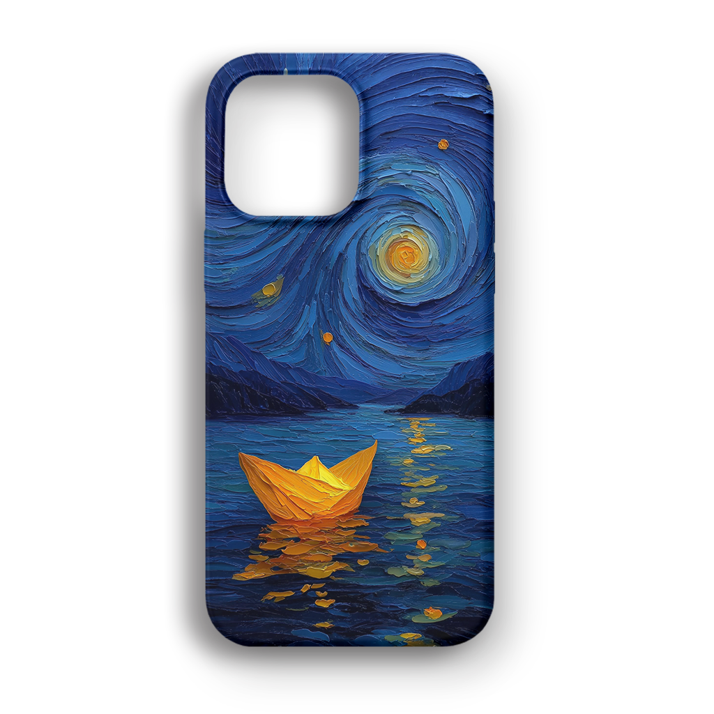 Golden Boat Starry Night - Lüks Kadife İç Kaplamalı Koruyucu Kılıf (K 147)