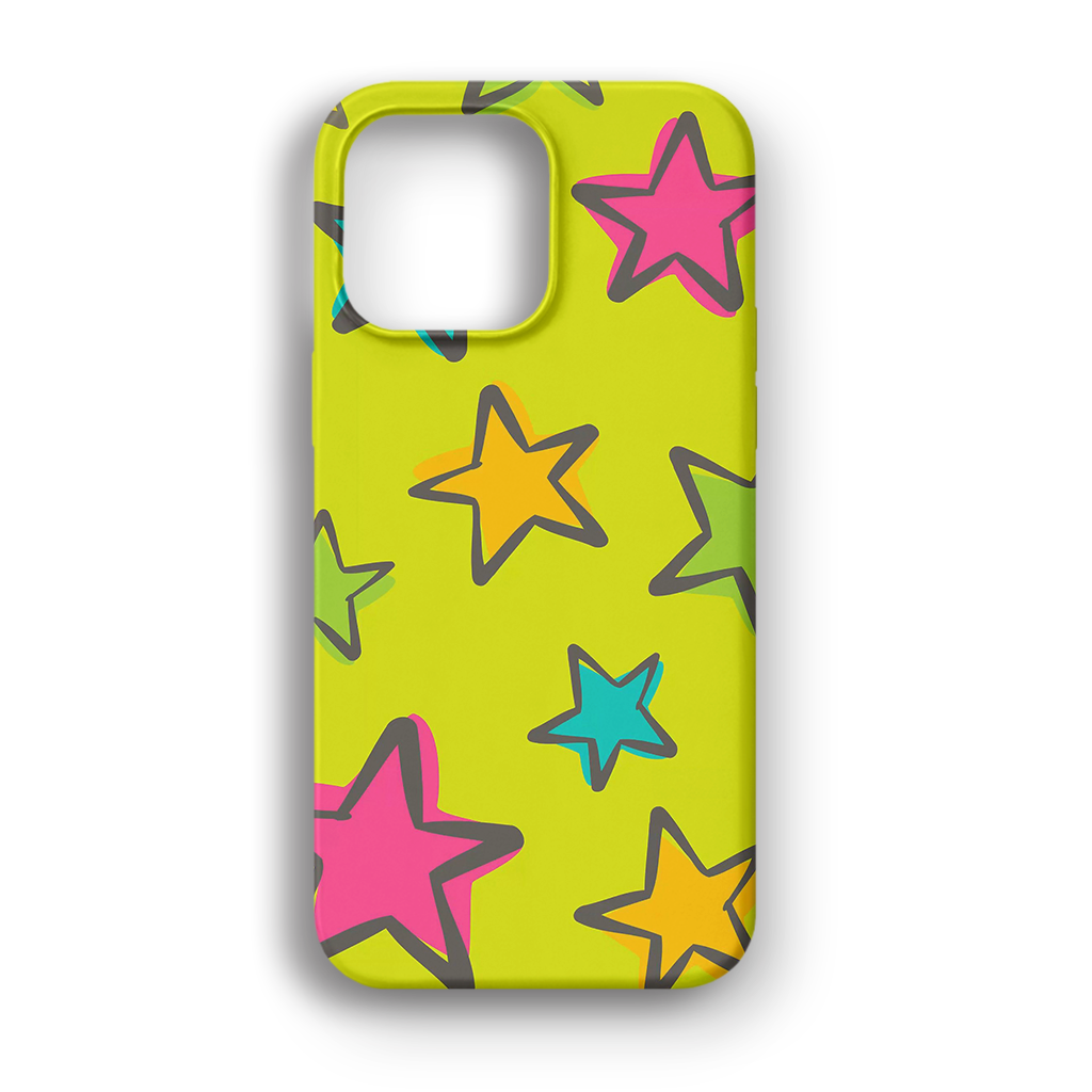 Neon Star Party - Lüks Kadife İç Kaplamalı Koruyucu Kılıf (K 151)