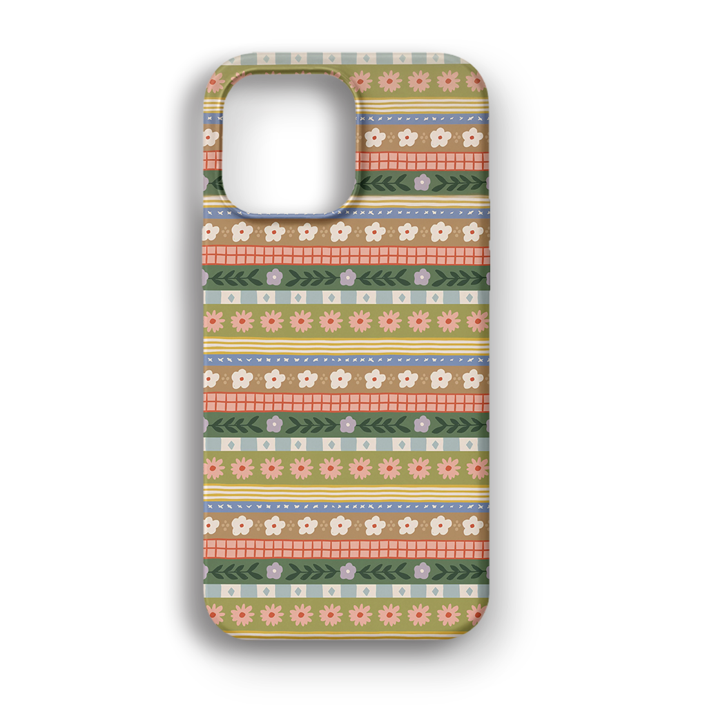 Boho Stripe Pattern - Lüks Kadife İç Kaplamalı Koruyucu Kılıf (K 155)