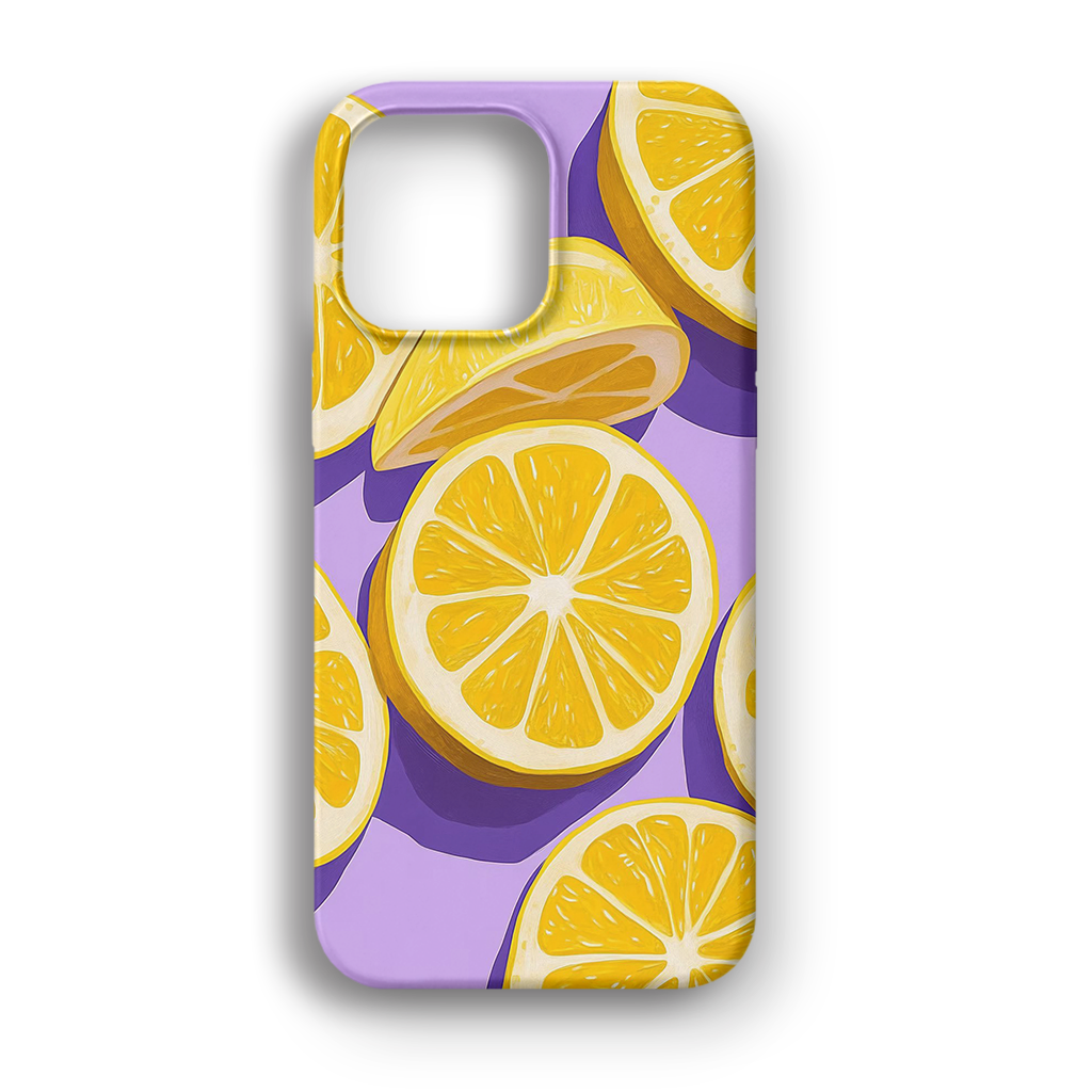 Lemon Slice Purple - Lüks Kadife İç Kaplamalı Koruyucu Kılıf (K 157)
