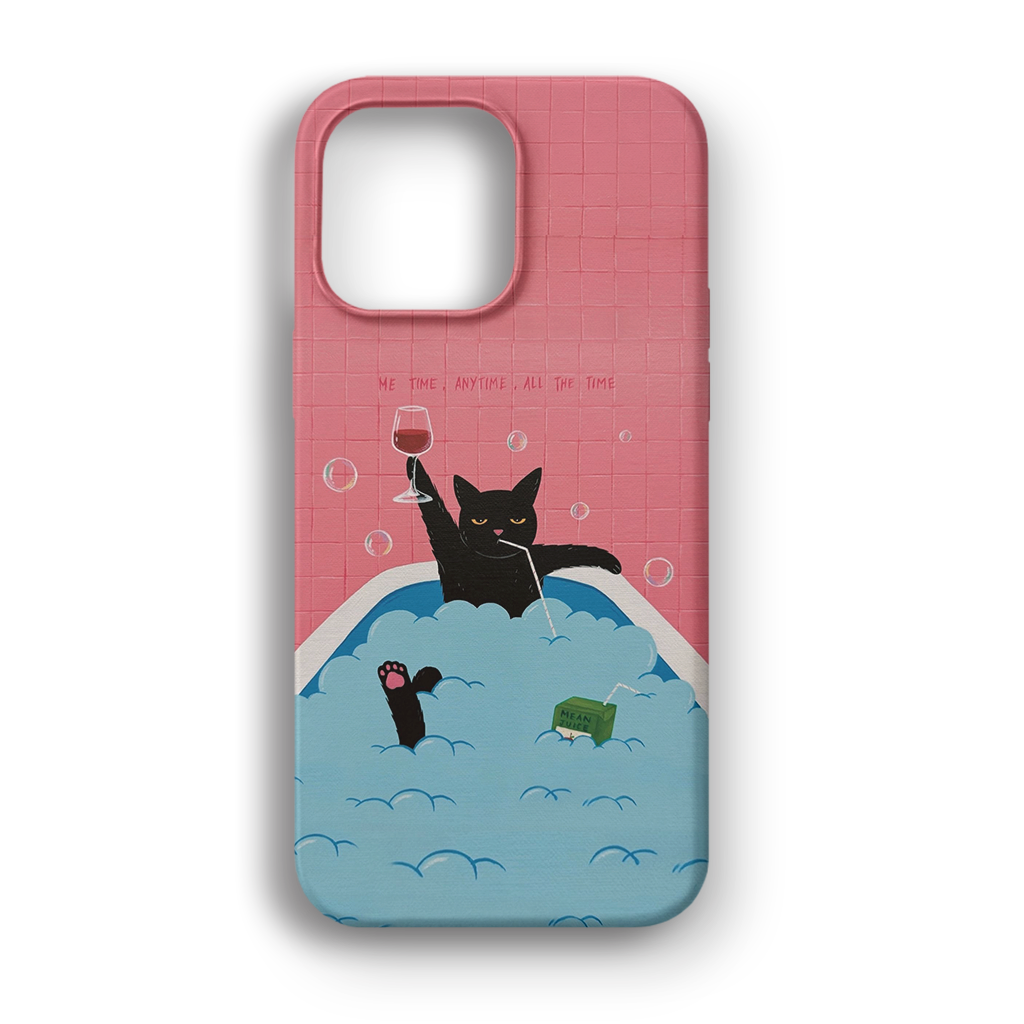 Me Time Cat - Lüks Kadife İç Kaplamalı Koruyucu Kılıf (K 169)