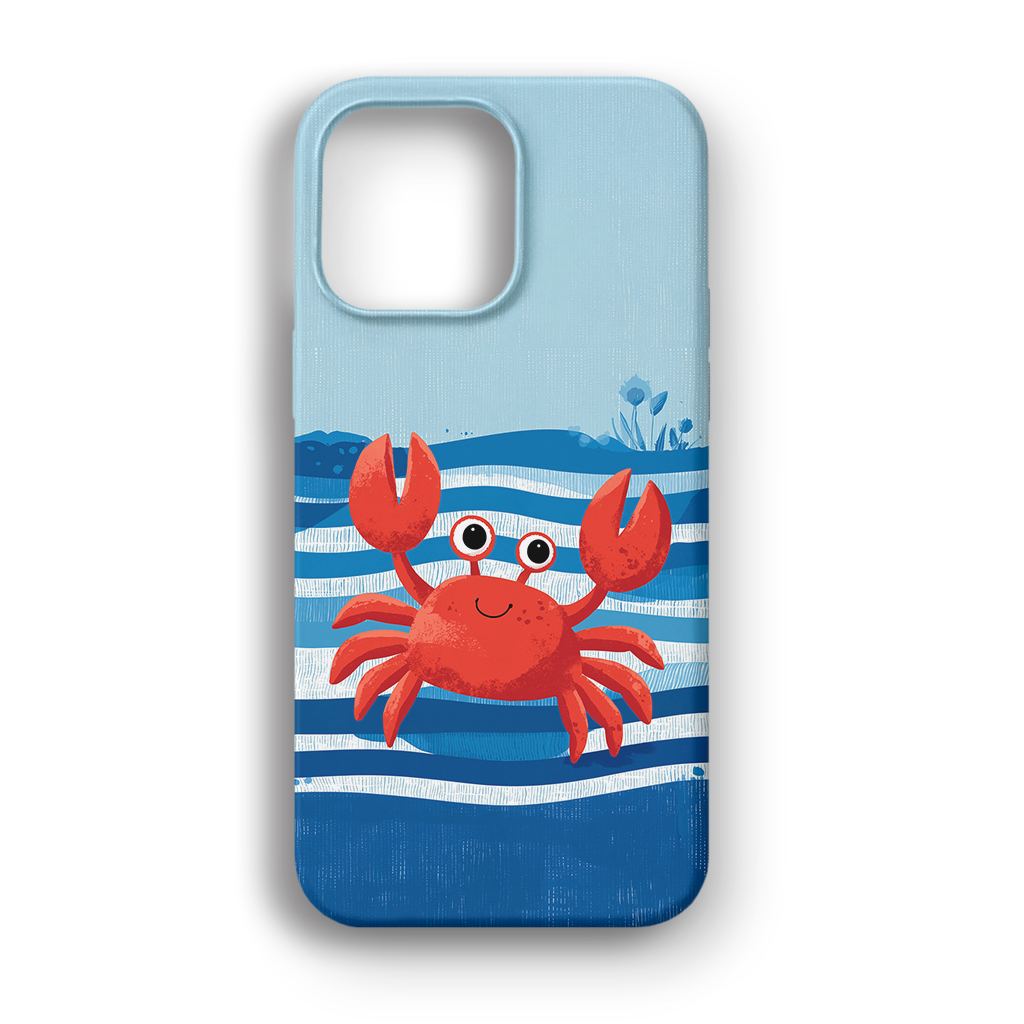 Cute Crab - Lüks Kadife İç Kaplamalı Koruyucu Kılıf (K 232)