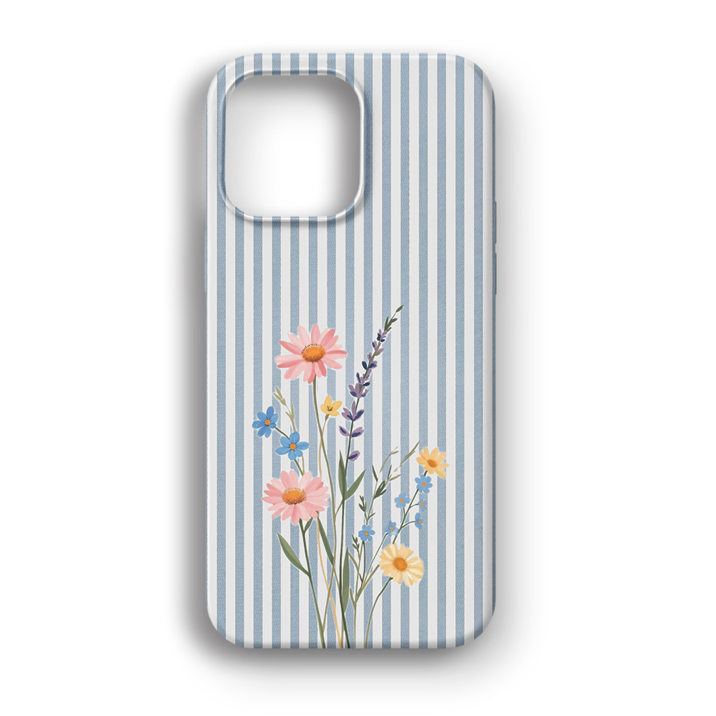 Wildflower Stripes - Lüks Kadife İç Kaplamalı Koruyucu Kılıf (K 262)