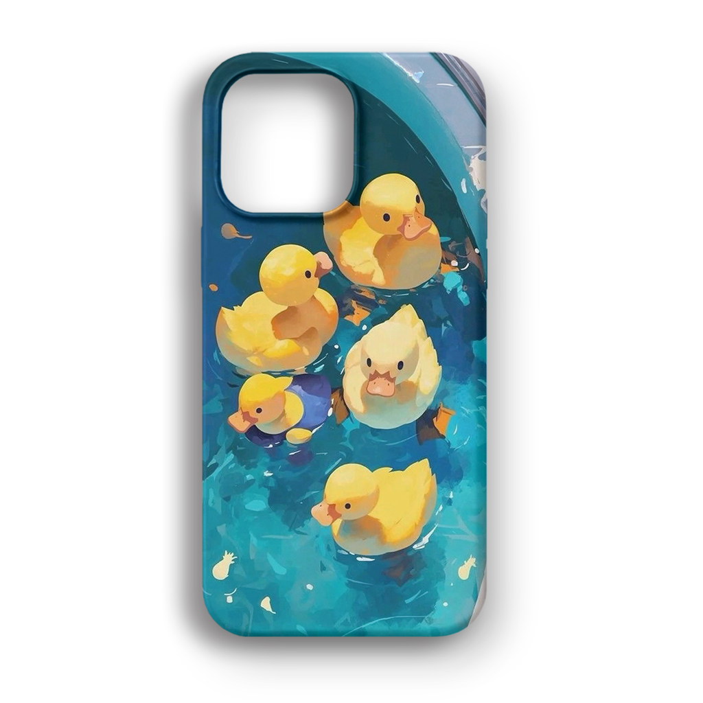 Rubber Duck Pool Party - Lüks Kadife İç Kaplamalı Koruyucu Kılıf (K 277)