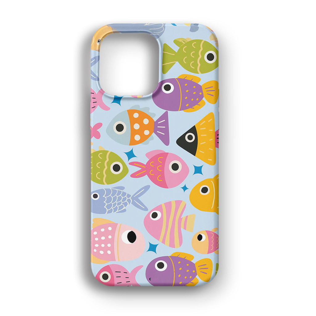 Colorful Fish Party - Lüks Kadife İç Kaplamalı Koruyucu Kılıf (K 284)