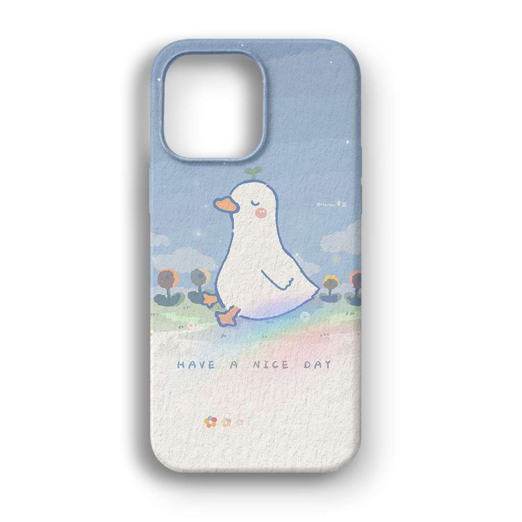 Have A Nice Day Duck - Lüks Kadife İç Kaplamalı Koruyucu Kılıf (K 289)