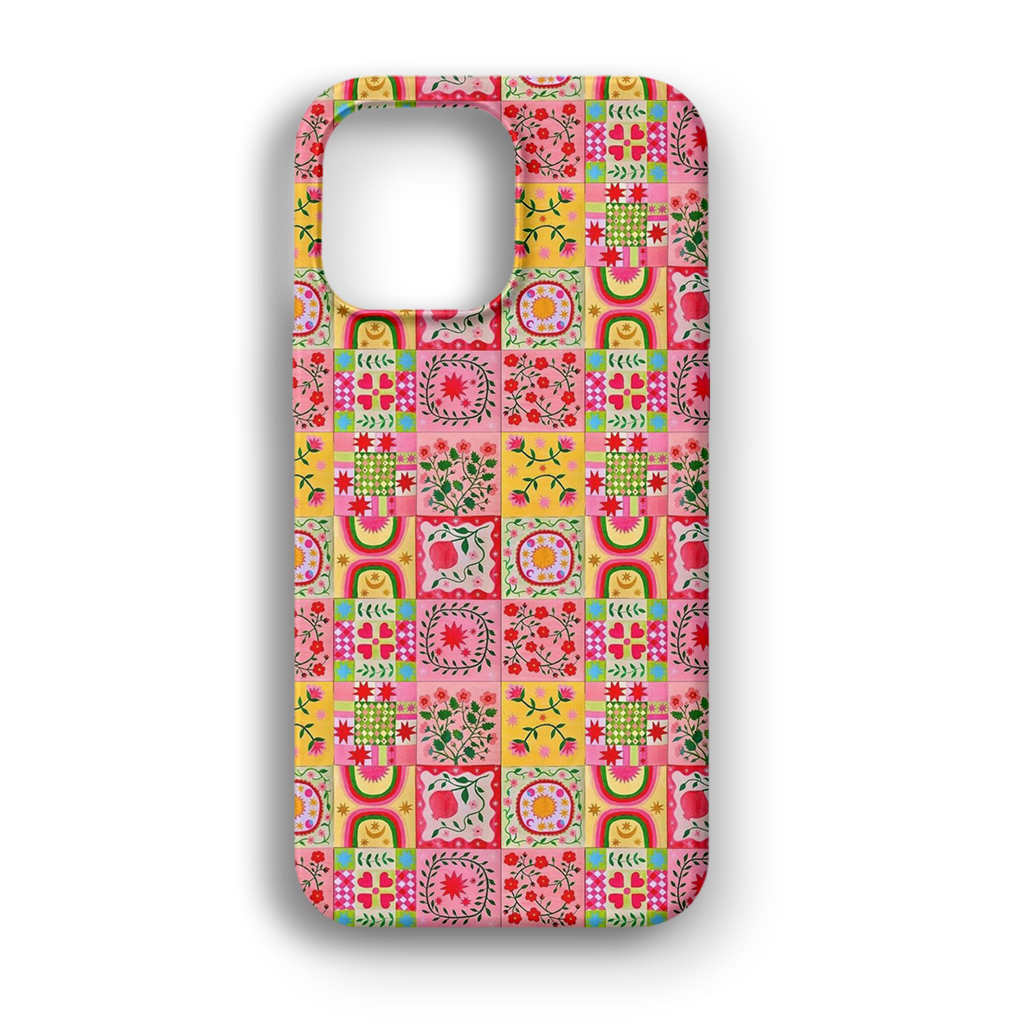 Colorful Patchwork - Lüks Kadife İç Kaplamalı Koruyucu Kılıf (K 298)