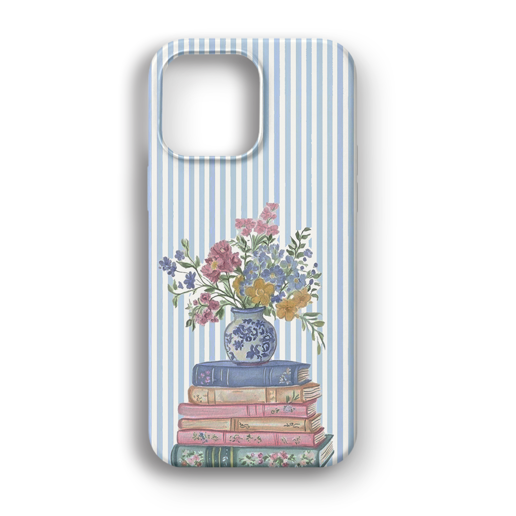 Blue Gingham Daisy - Lüks Kadife İç Kaplamalı Koruyucu Kılıf (K 304)
