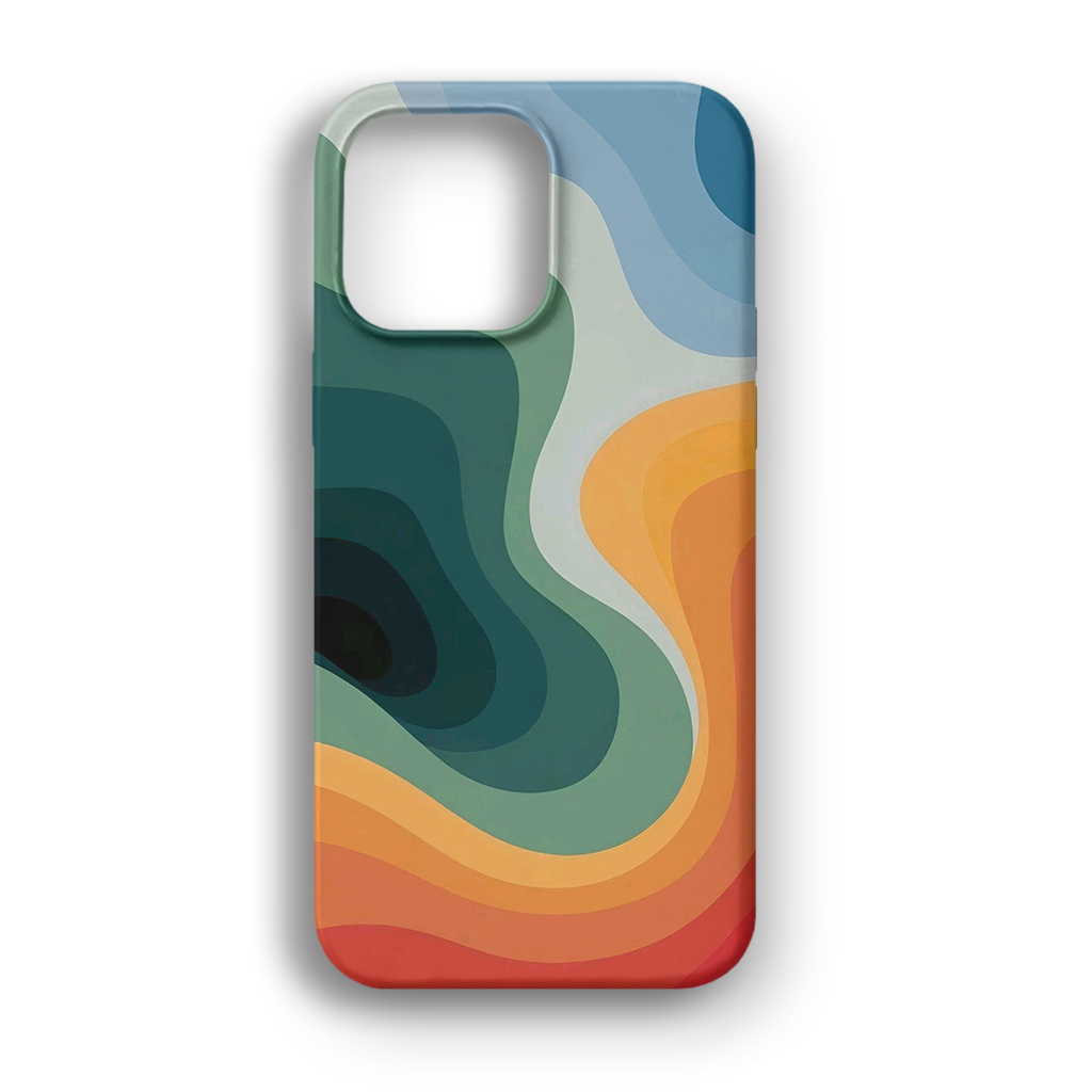 Colorful Wave Layers - Lüks Kadife İç Kaplamalı Koruyucu Kılıf (K 88)