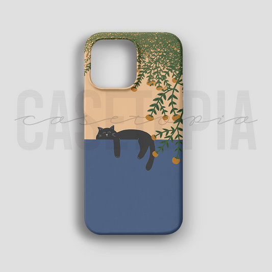 Lazy Black Cat - Lüks Kadife İç Kaplamalı Koruyucu Kılıf (K 101)