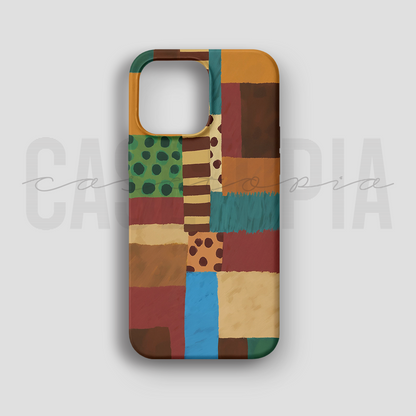Colorful Patchwork Mosaic - Lüks Kadife İç Kaplamalı Koruyucu Kılıf (K 108)