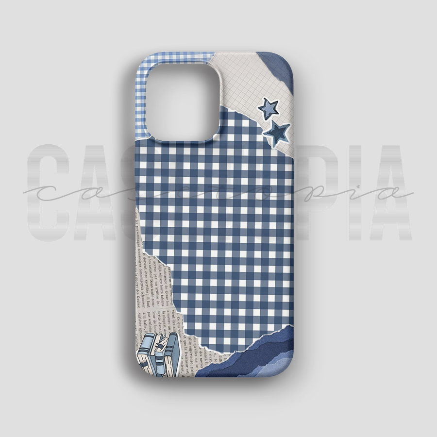 Blue Gingham Books - Lüks Kadife İç Kaplamalı Koruyucu Kılıf (K 133)