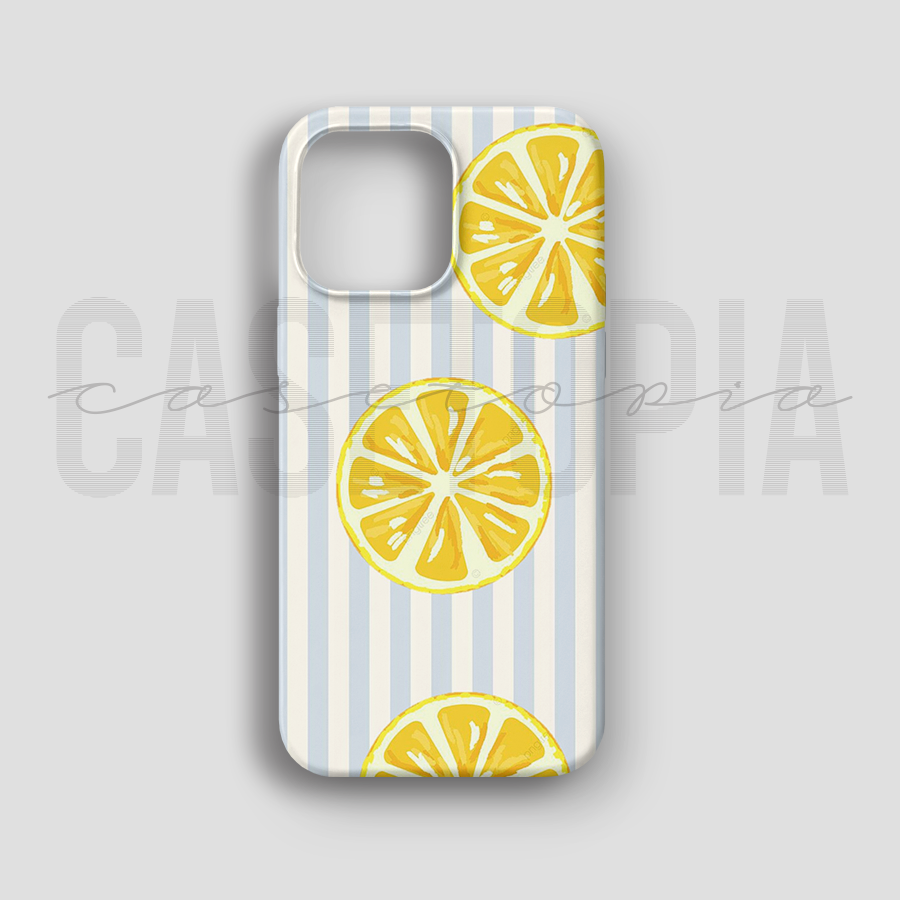 Blue Stripe Lemon - Lüks Kadife İç Kaplamalı Koruyucu Kılıf (K 135)