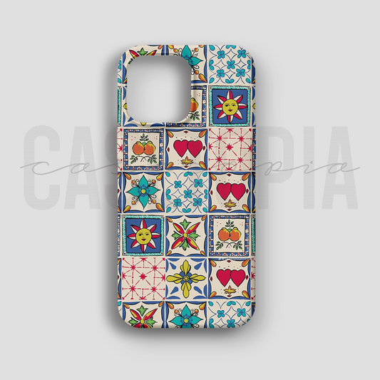 Colorful Tile Mosaic - Lüks Kadife İç Kaplamalı Koruyucu Kılıf (K 142)