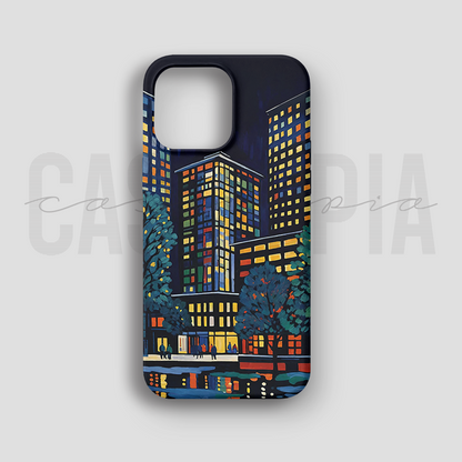 Night City Lights - Lüks Kadife İç Kaplamalı Koruyucu Kılıf (K 145)