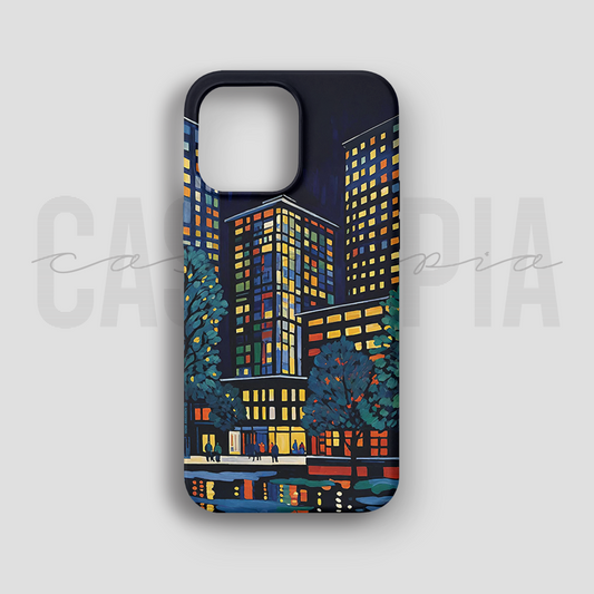 Night City Lights - Lüks Kadife İç Kaplamalı Koruyucu Kılıf (K 145)