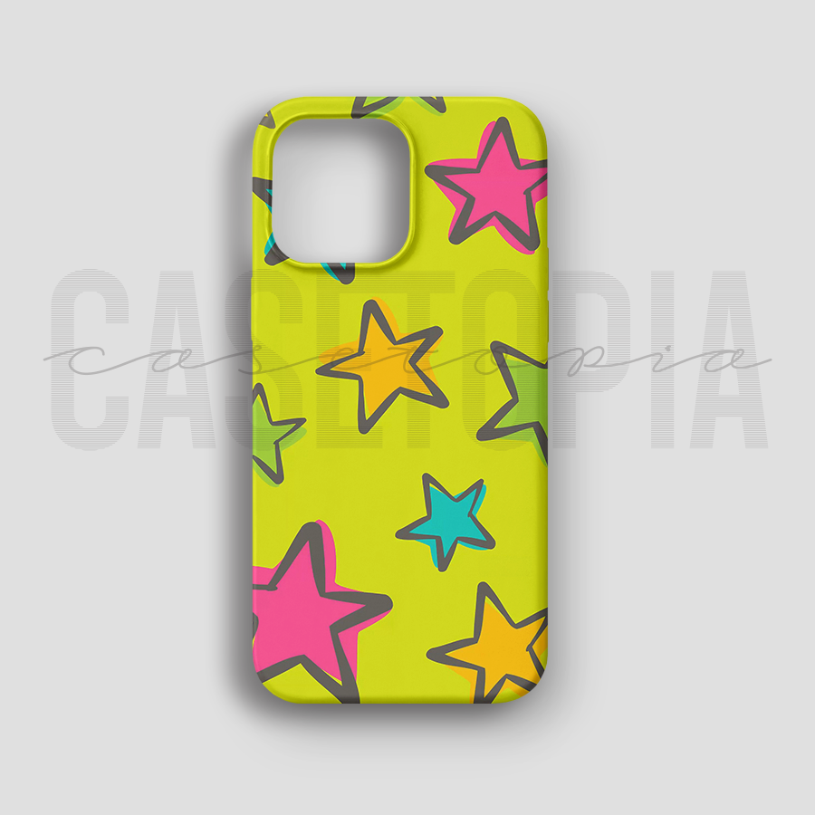 Neon Star Party - Lüks Kadife İç Kaplamalı Koruyucu Kılıf (K 151)