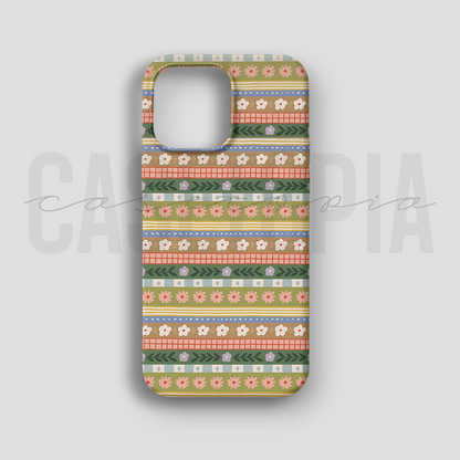 Boho Stripe Pattern - Lüks Kadife İç Kaplamalı Koruyucu Kılıf (K 155)