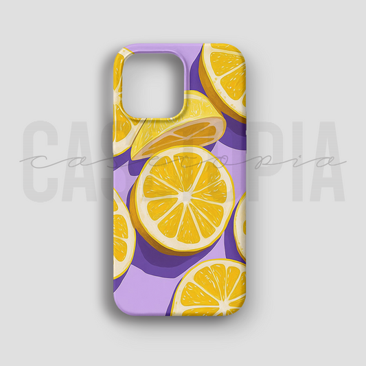 Lemon Slice Purple - Lüks Kadife İç Kaplamalı Koruyucu Kılıf (K 157)