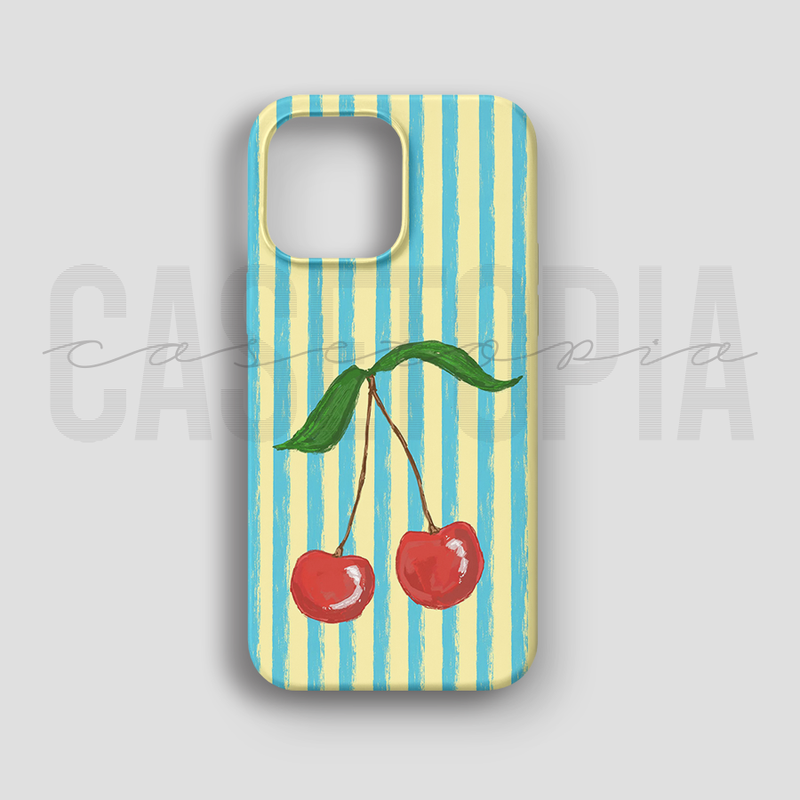 Cherry Stripe - Lüks Kadife İç Kaplamalı Koruyucu Kılıf (K 158)