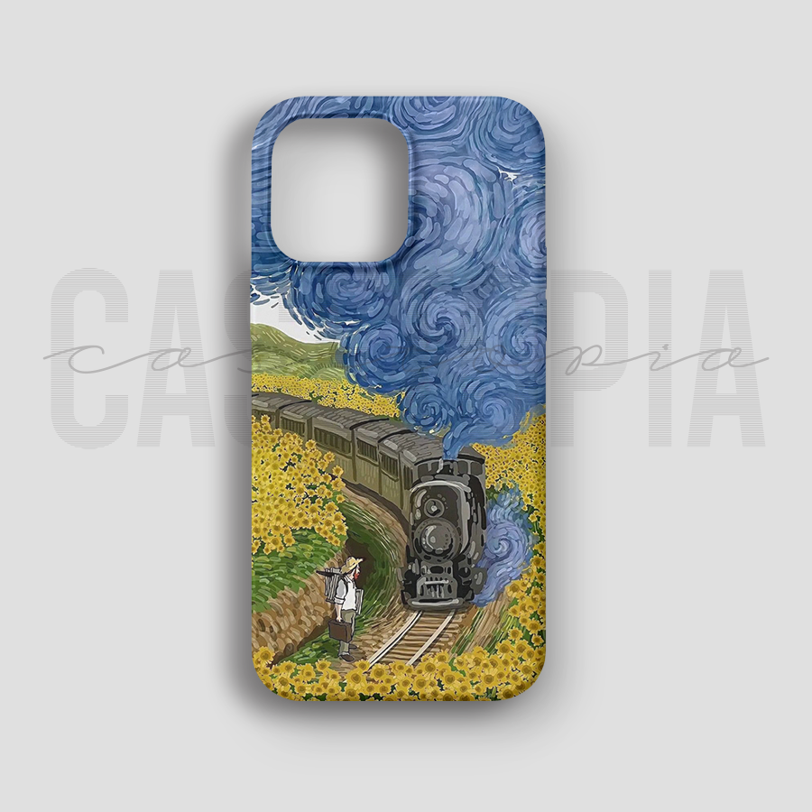 Starry Night Train Journey - Lüks Kadife İç Kaplamalı Koruyucu Kılıf (K 160)