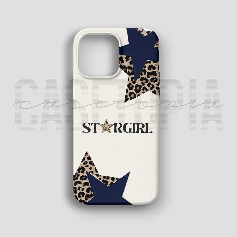 Star Girl Leopard - Lüks Kadife İç Kaplamalı Koruyucu Kılıf (K 163)
