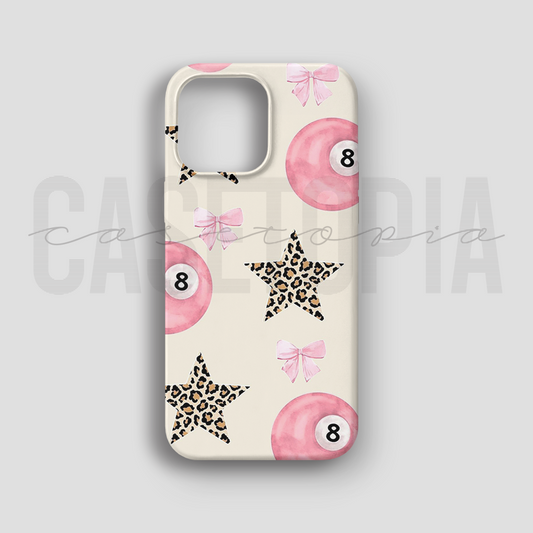 Leopard Star & 8-Ball - Lüks Kadife İç Kaplamalı Koruyucu Kılıf (K 172)