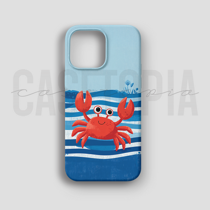 Cute Crab - Lüks Kadife İç Kaplamalı Koruyucu Kılıf (K 232)