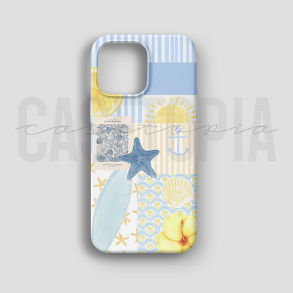 Coastal Summer Collage - Lüks Kadife İç Kaplamalı Koruyucu Kılıf (K 255)