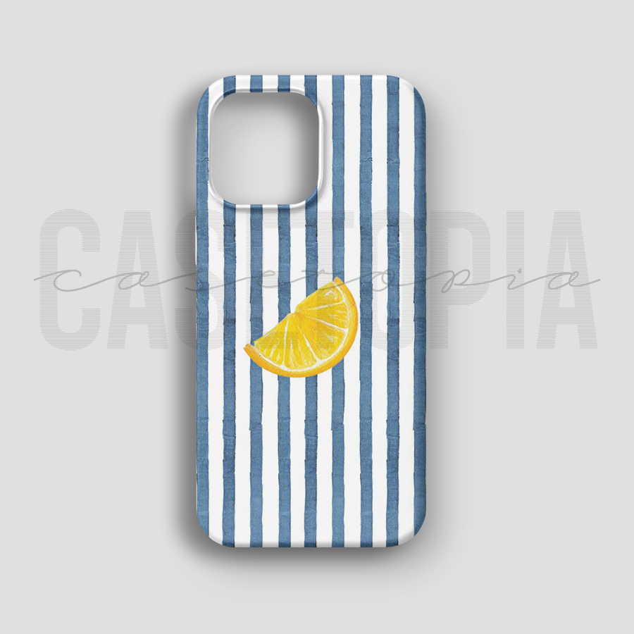 Blue Stripe Lemon - Lüks Kadife İç Kaplamalı Koruyucu Kılıf (K 263)