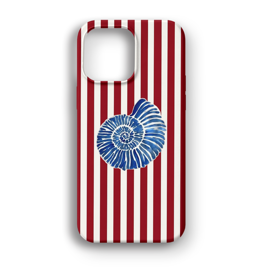 Red Stripe Ammonite - Lüks Kadife İç Kaplamalı Koruyucu Kılıf (K 275)
