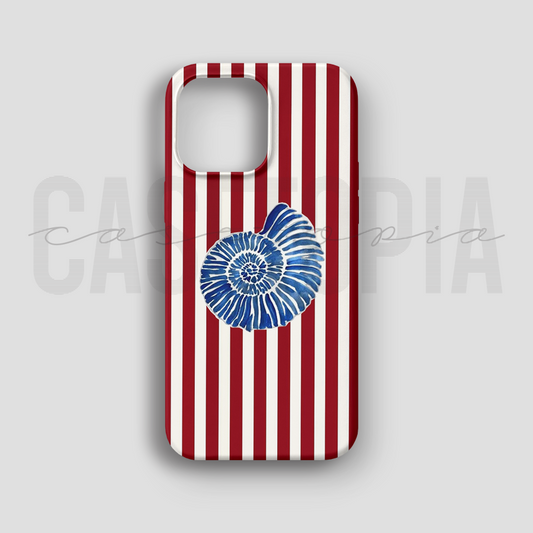 Red Stripe Ammonite - Lüks Kadife İç Kaplamalı Koruyucu Kılıf (K 275)