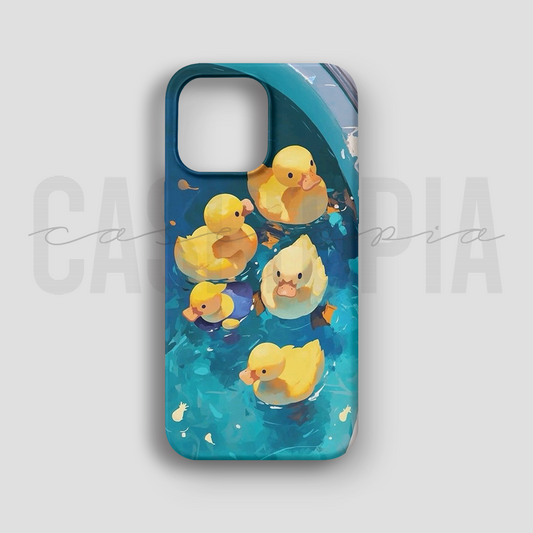 Rubber Duck Pool Party - Lüks Kadife İç Kaplamalı Koruyucu Kılıf (K 277)