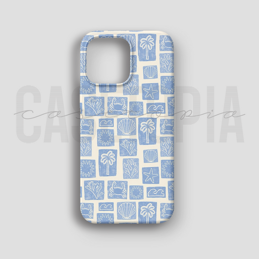 Blue Gingham Heart & Bow - Lüks Kadife İç Kaplamalı Koruyucu Kılıf (K 280)