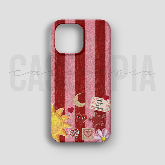 Colorful Patchwork - Lüks Kadife İç Kaplamalı Koruyucu Kılıf (K 291)