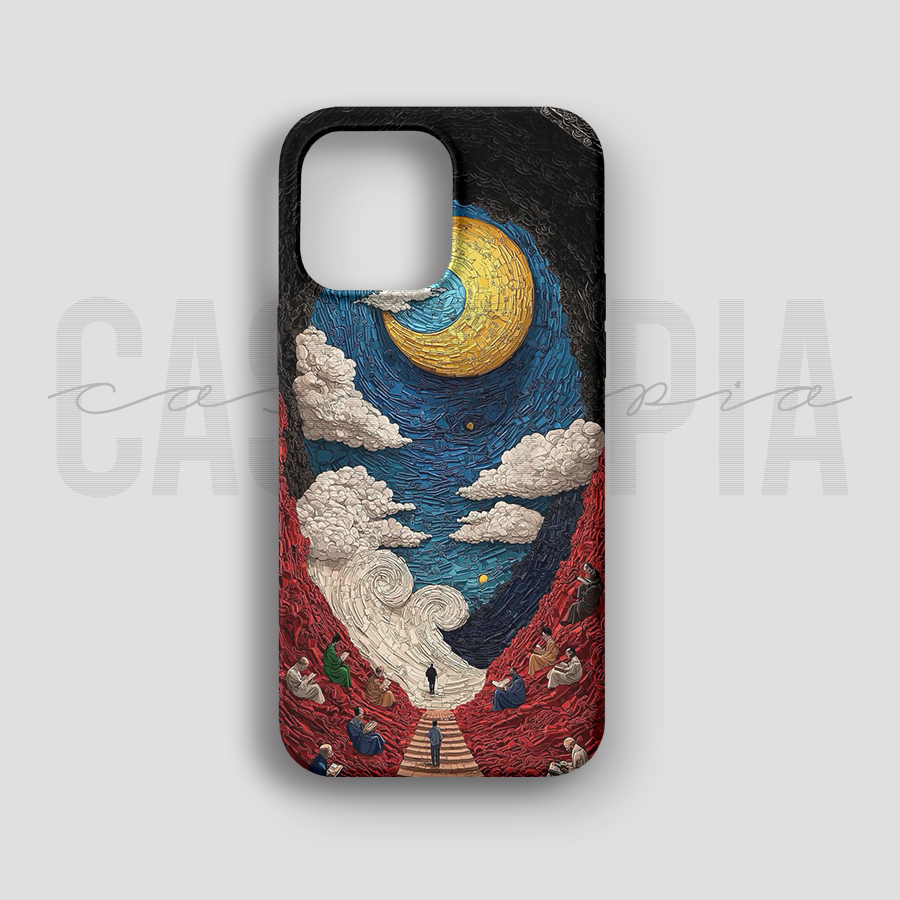 Starry Night Meadow - Lüks Kadife İç Kaplamalı Koruyucu Kılıf (K 296)