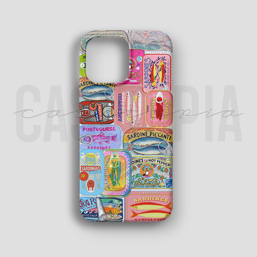 Sardine Collage - Lüks Kadife İç Kaplamalı Koruyucu Kılıf (K 297)