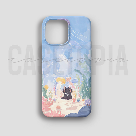 Underwater Cat - Lüks Kadife İç Kaplamalı Koruyucu Kılıf (K 300)