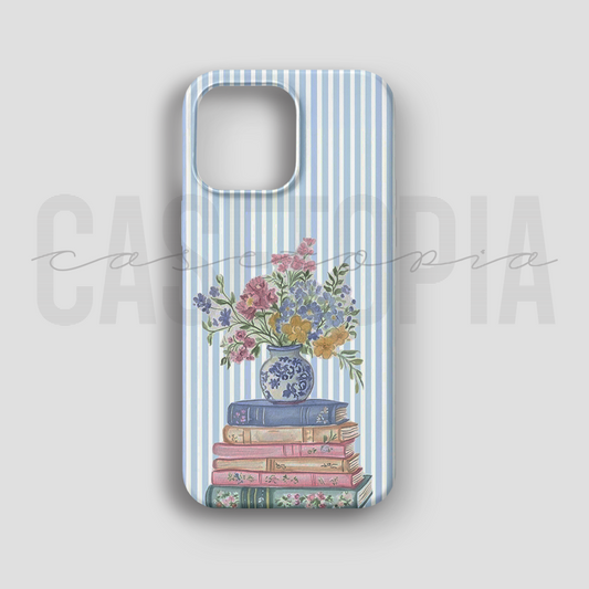 Blue Gingham Daisy - Lüks Kadife İç Kaplamalı Koruyucu Kılıf (K 304)