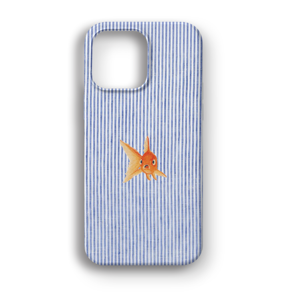 Blue Stripe Goldfish - Lüks Kadife İç Kaplamalı Koruyucu Kılıf (K 307)