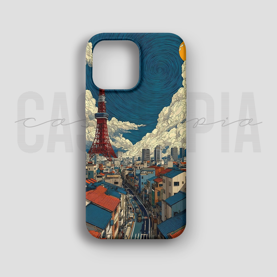 Tokyo Starry Night - Lüks Kadife İç Kaplamalı Koruyucu Kılıf (K 95)